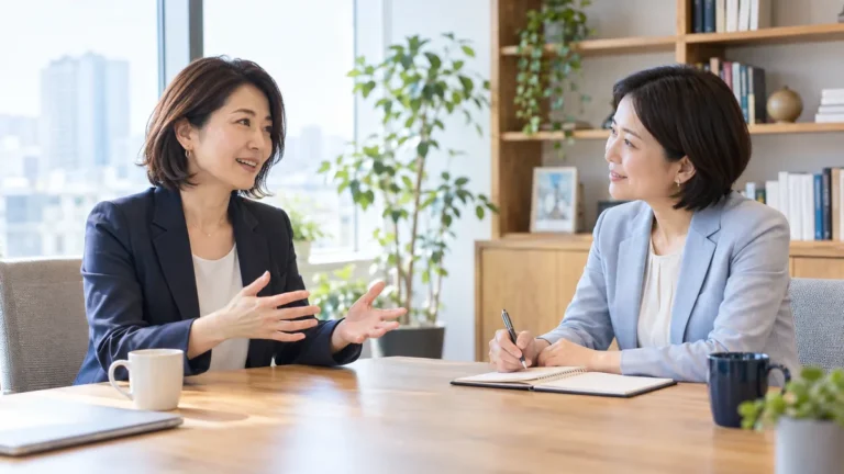 転職を決める前に相談する場面のイメージ（AI生成）
