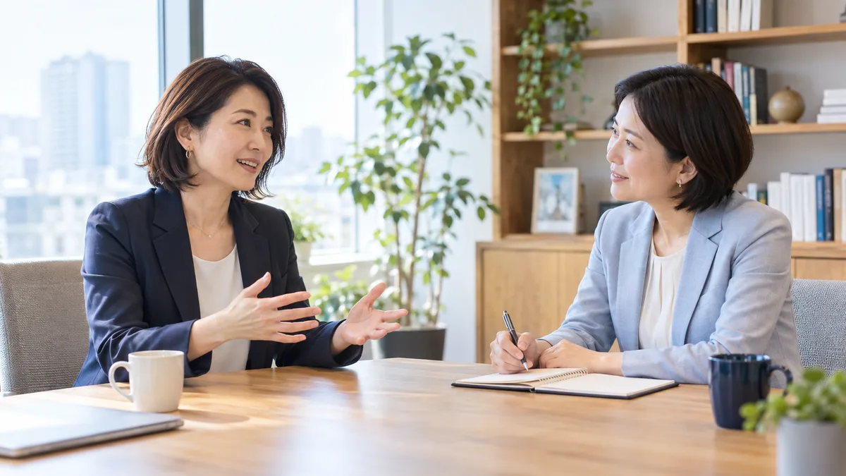 転職を決める前に相談する場面のイメージ（AI生成）