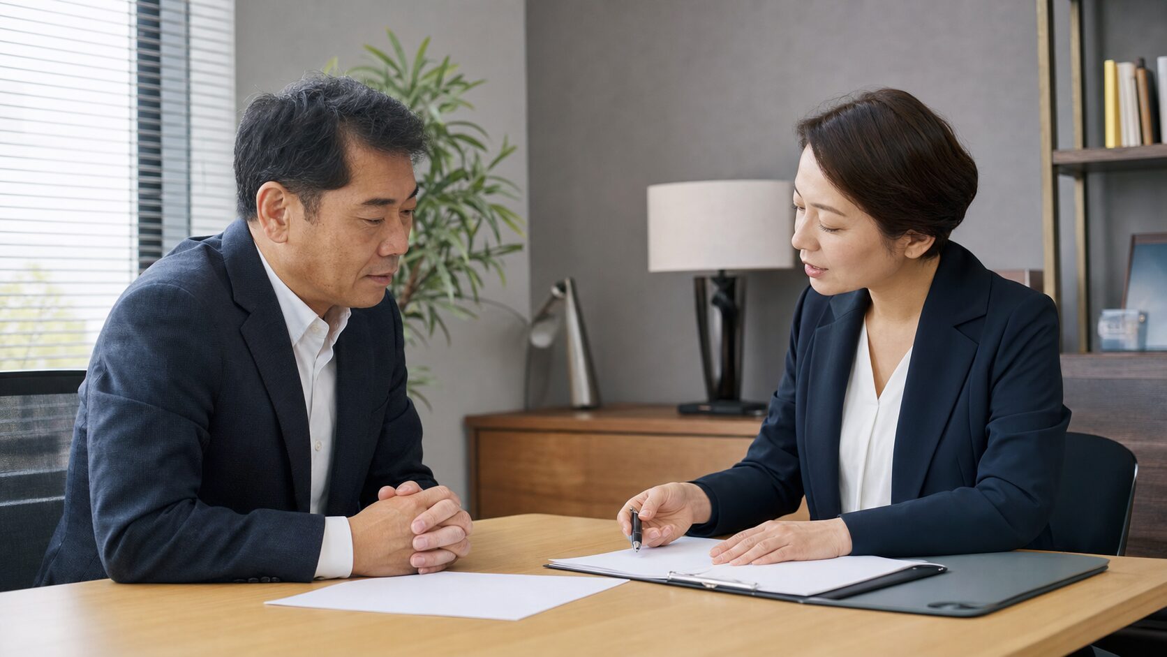 40代・50代の転職計画をキャリアアドバイザーへ相談する様子