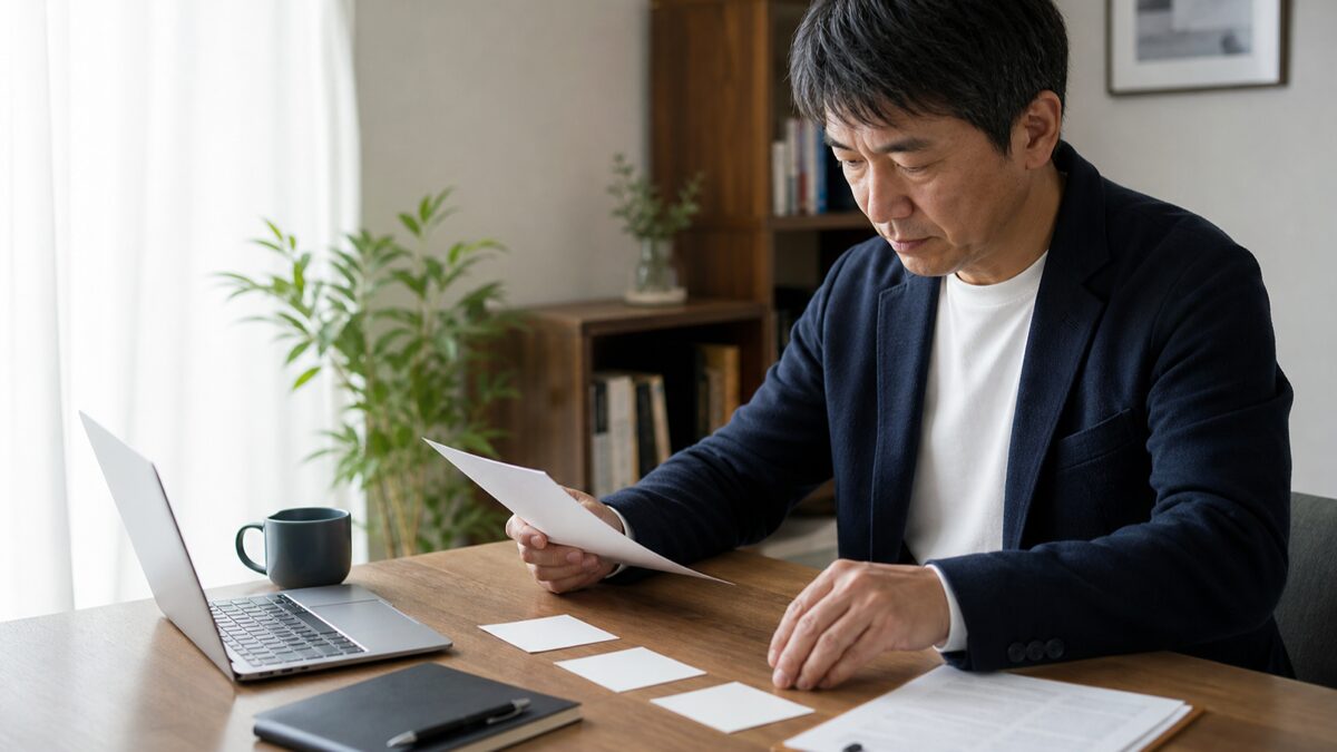 転職理由とキャリアプランを整理するビジネスパーソン