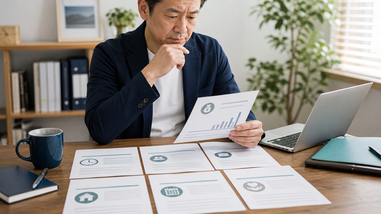 転職前に給与や働き方などの雇用条件を確認する様子