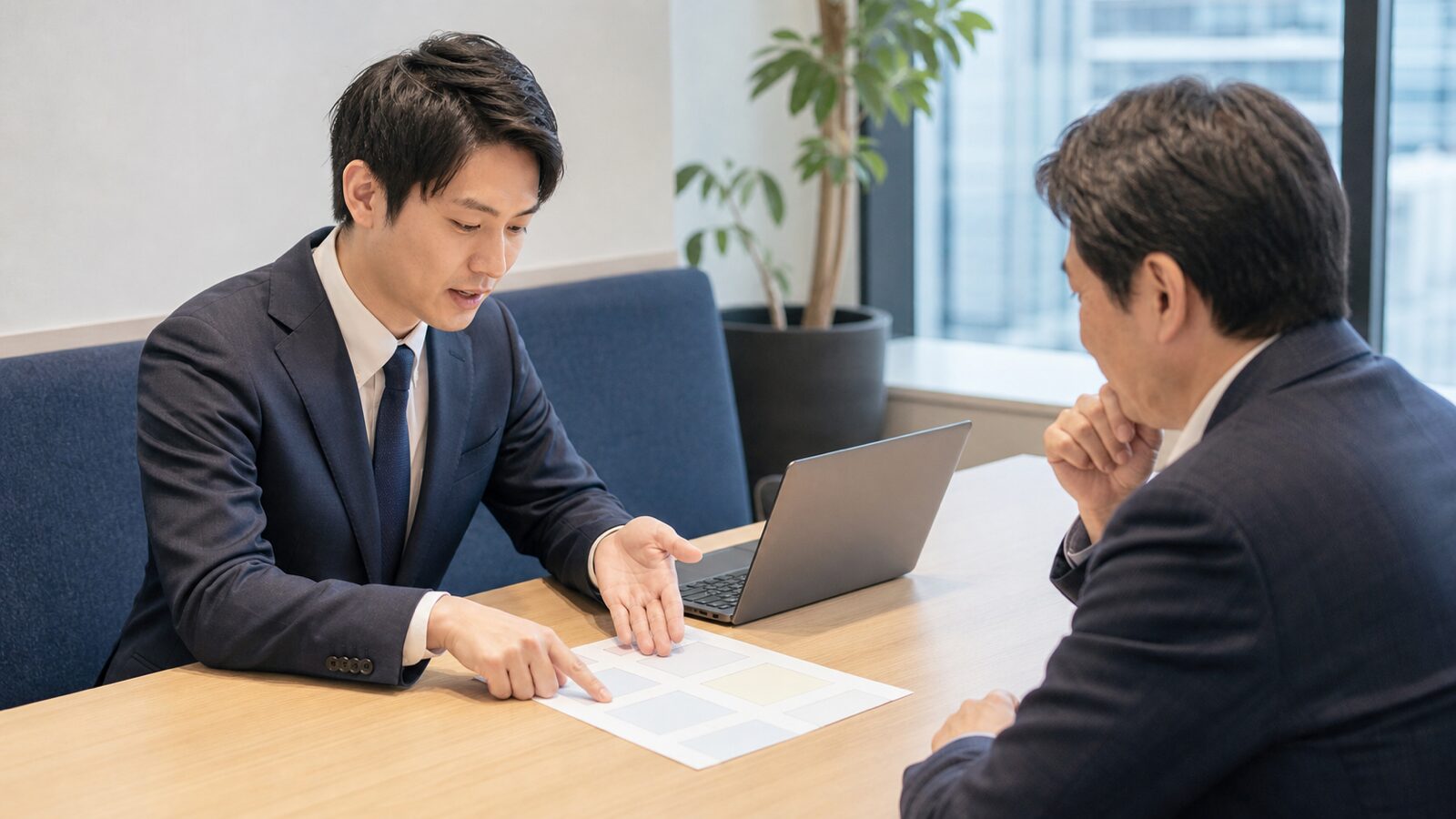 上司への相談前に事実と選択肢を整理するビジネスパーソン