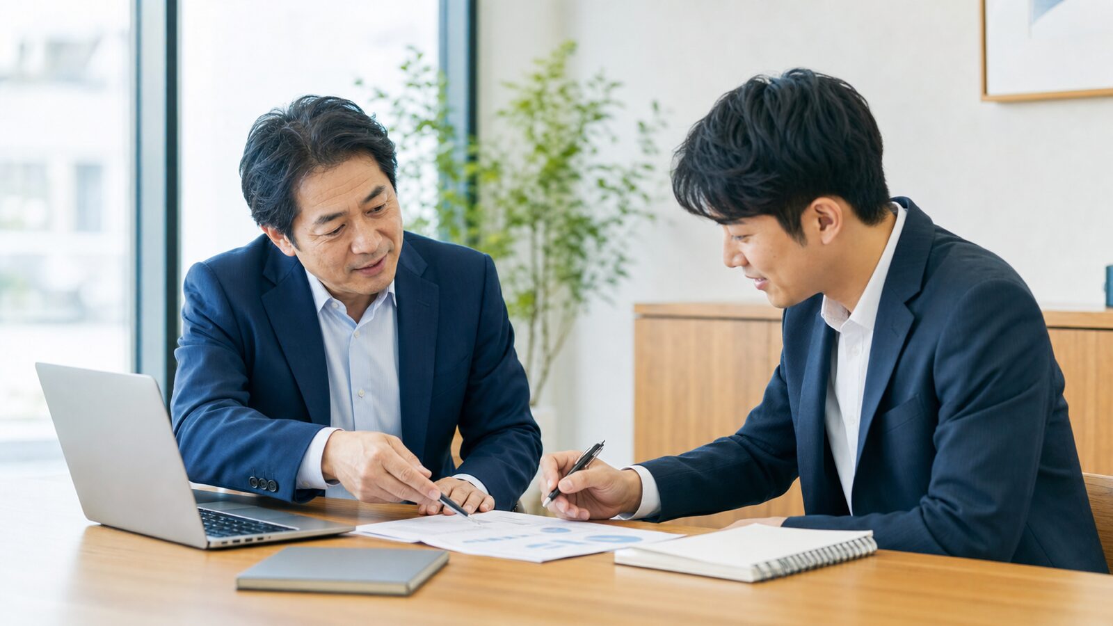 部下へ具体的なフィードバックを伝え、次の行動を確認する管理職